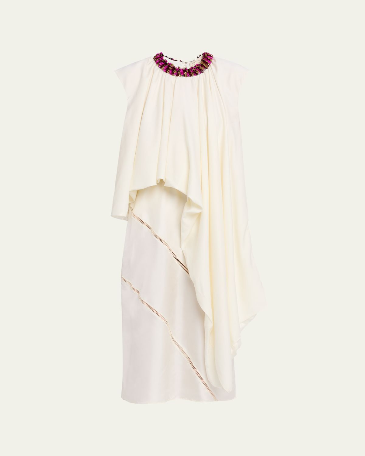 Diotima Parade Embellished Asymmetric Drape Sleeveless Top