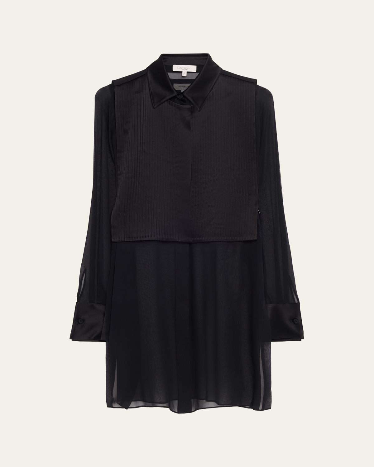 Lafayette 148 New York Sheer Silk Georgette Tunic & Pleated Vest Set