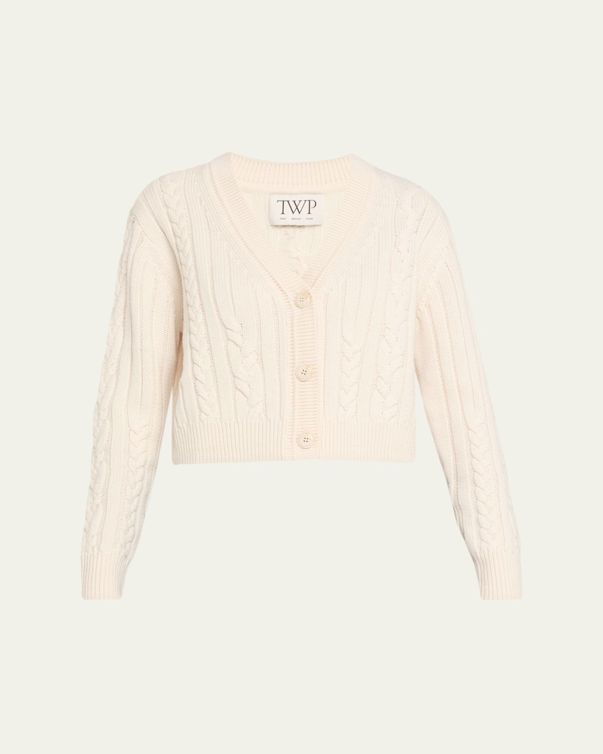 TWP Hemingway V-Neck Cable Knit Cardigan