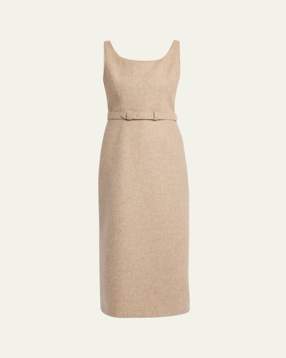 THE ROW Vadira Sleeveless Belted Wool Midi Dress