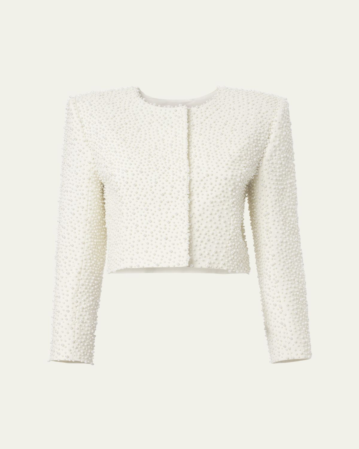 Carolina Herrera Embellished Collarless Crop Jacket