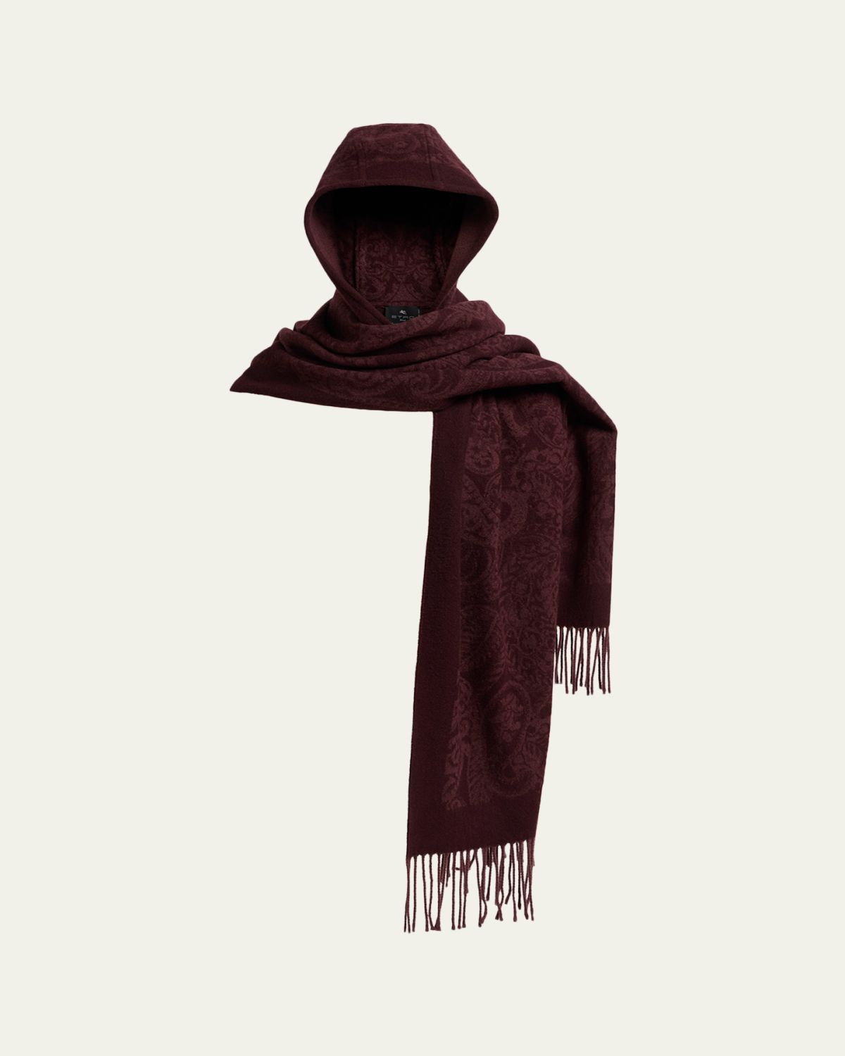 Etro Hooded Paisley Wool Scarf