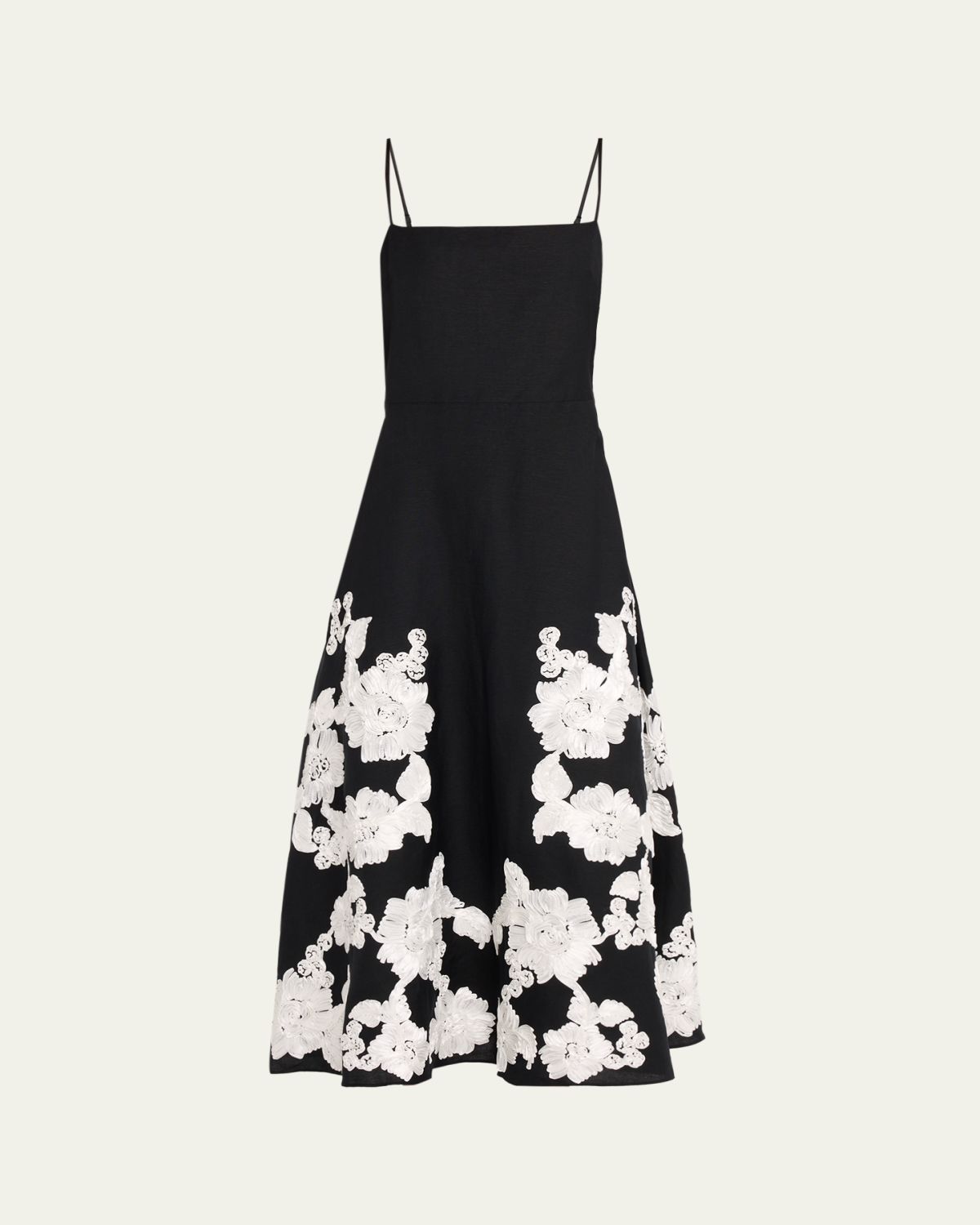 SIMKHAI Annabella Floral Embroidered Midi Dress