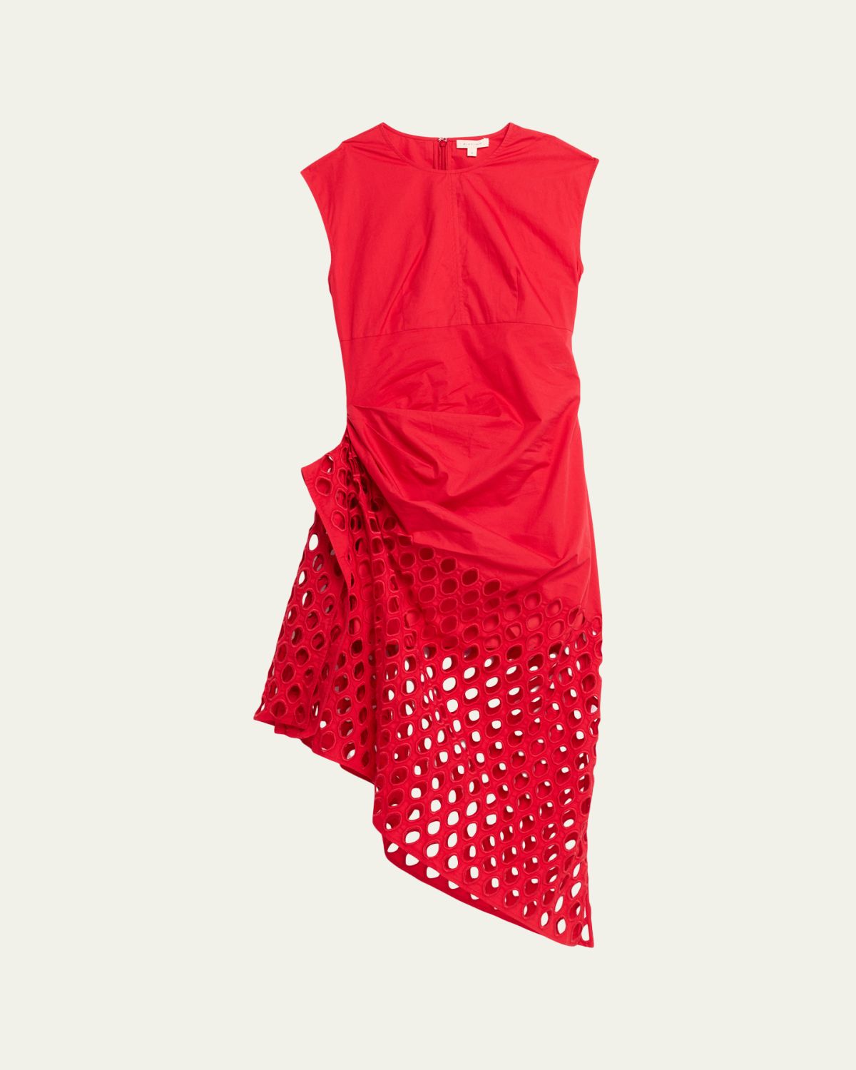 Diotima Notting Broderie Anglaise Asymmetric Draped Midi Dress