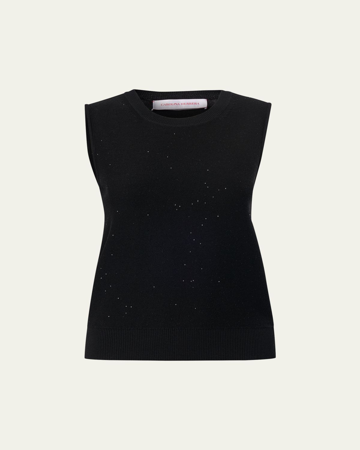 Carolina Herrera Sequined Wool-Blended Tank Top