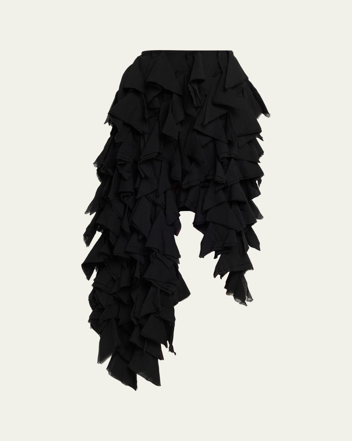 Diotima Asymmetric Cotton Ruffle Handkerchief Skirt