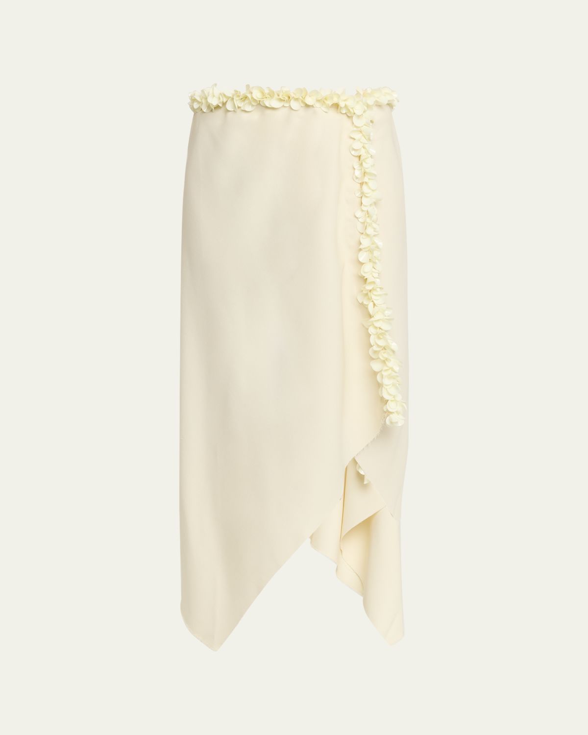 Diotima Darliston Embellished Asymmetric Linen Midi Skirt