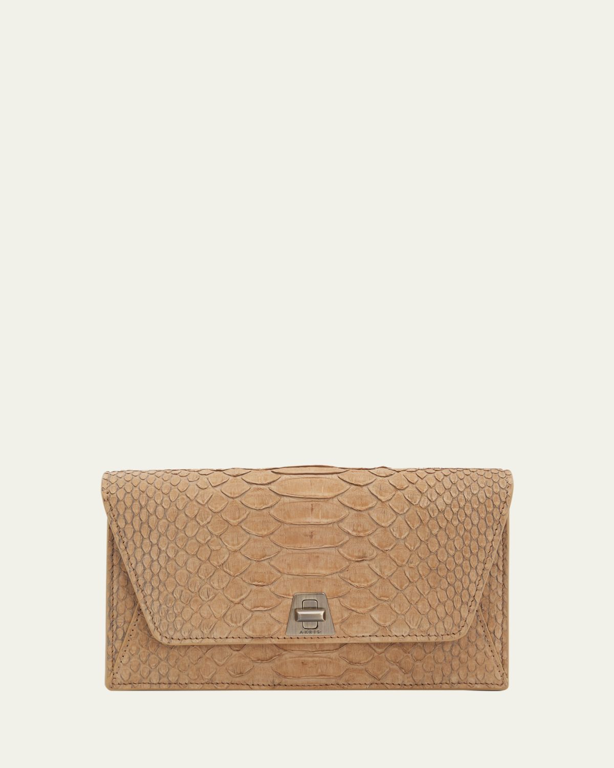 Akris Anouk Snakeskin Suede Envelope Clutch Bag