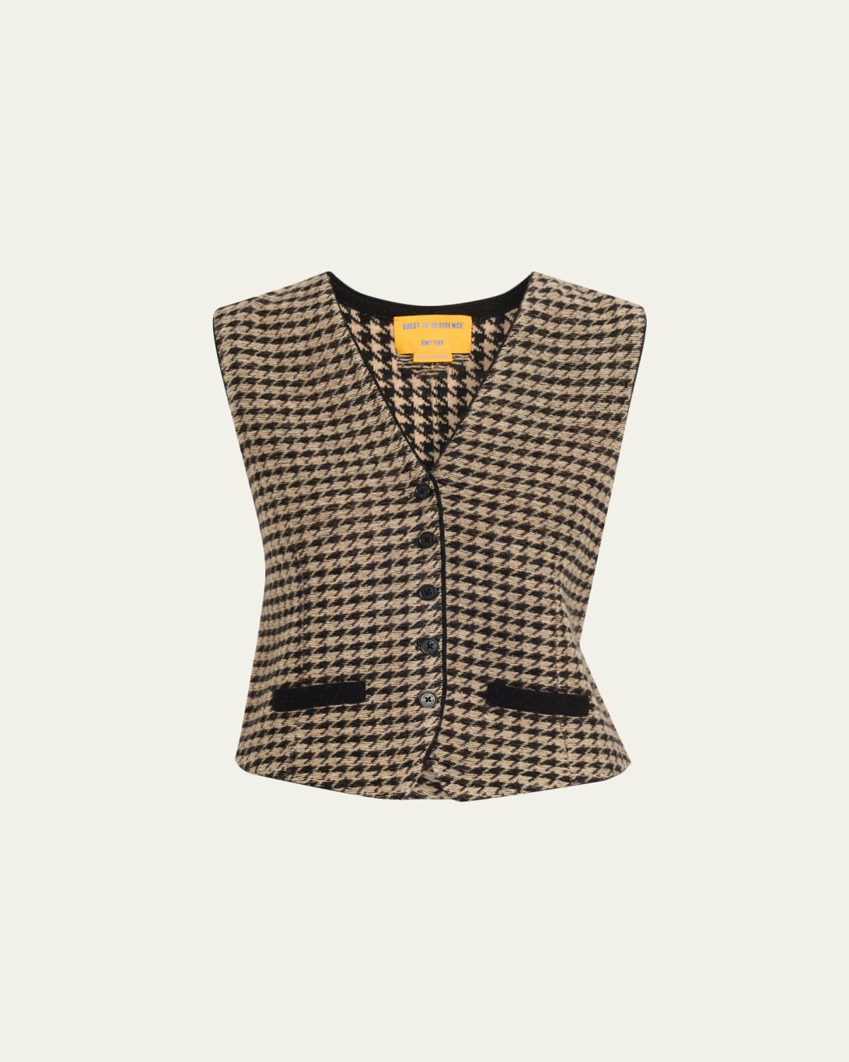 Guest in Residence Houndstooth Tailored Vest