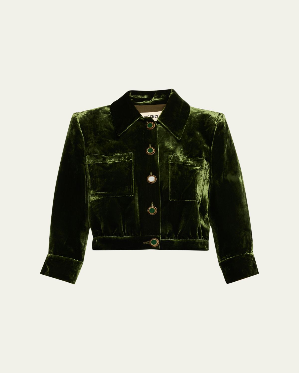 L'Agence Jia Cropped Velvet Jacket