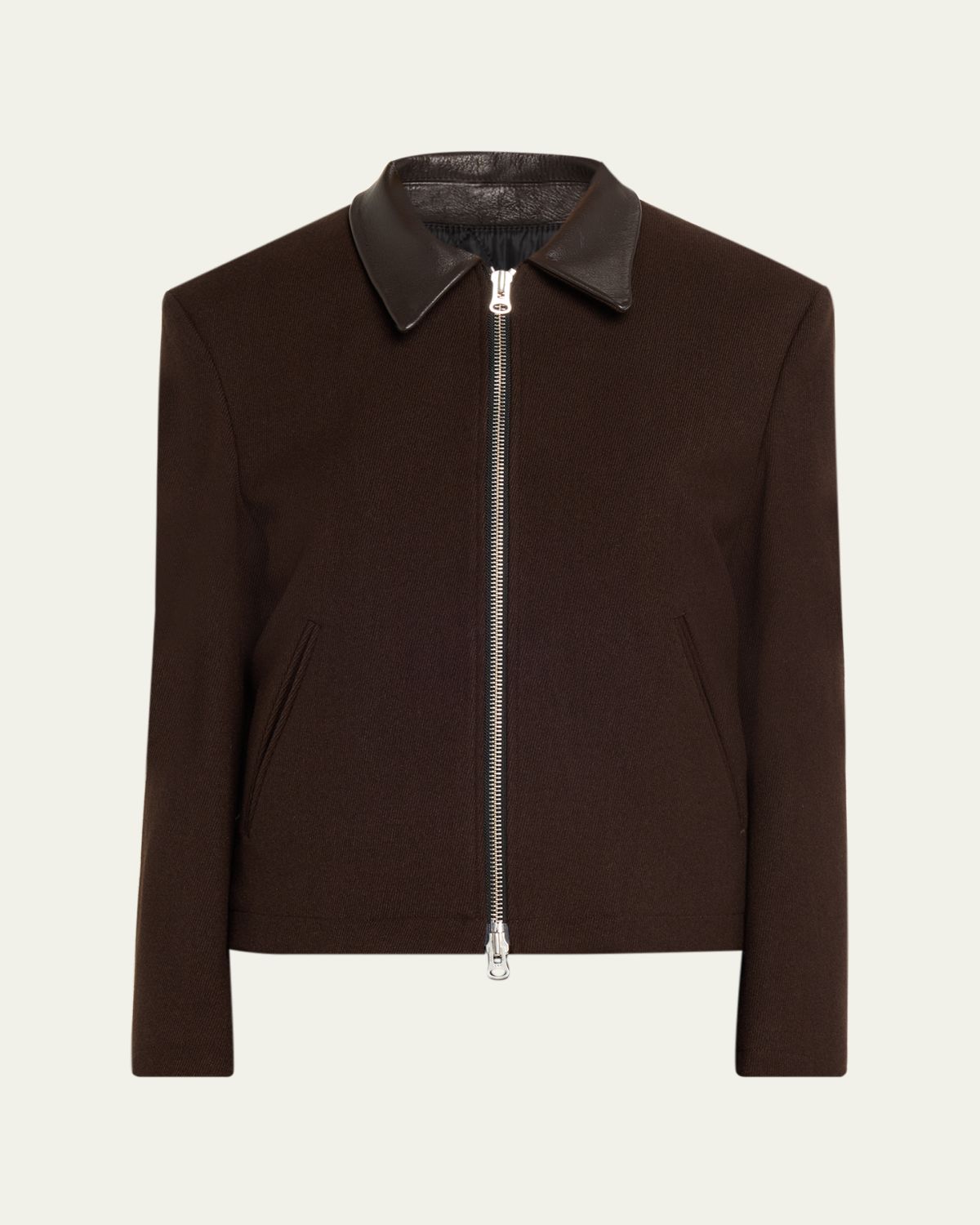 TONYWACK Leather-Trim Wool Jacket