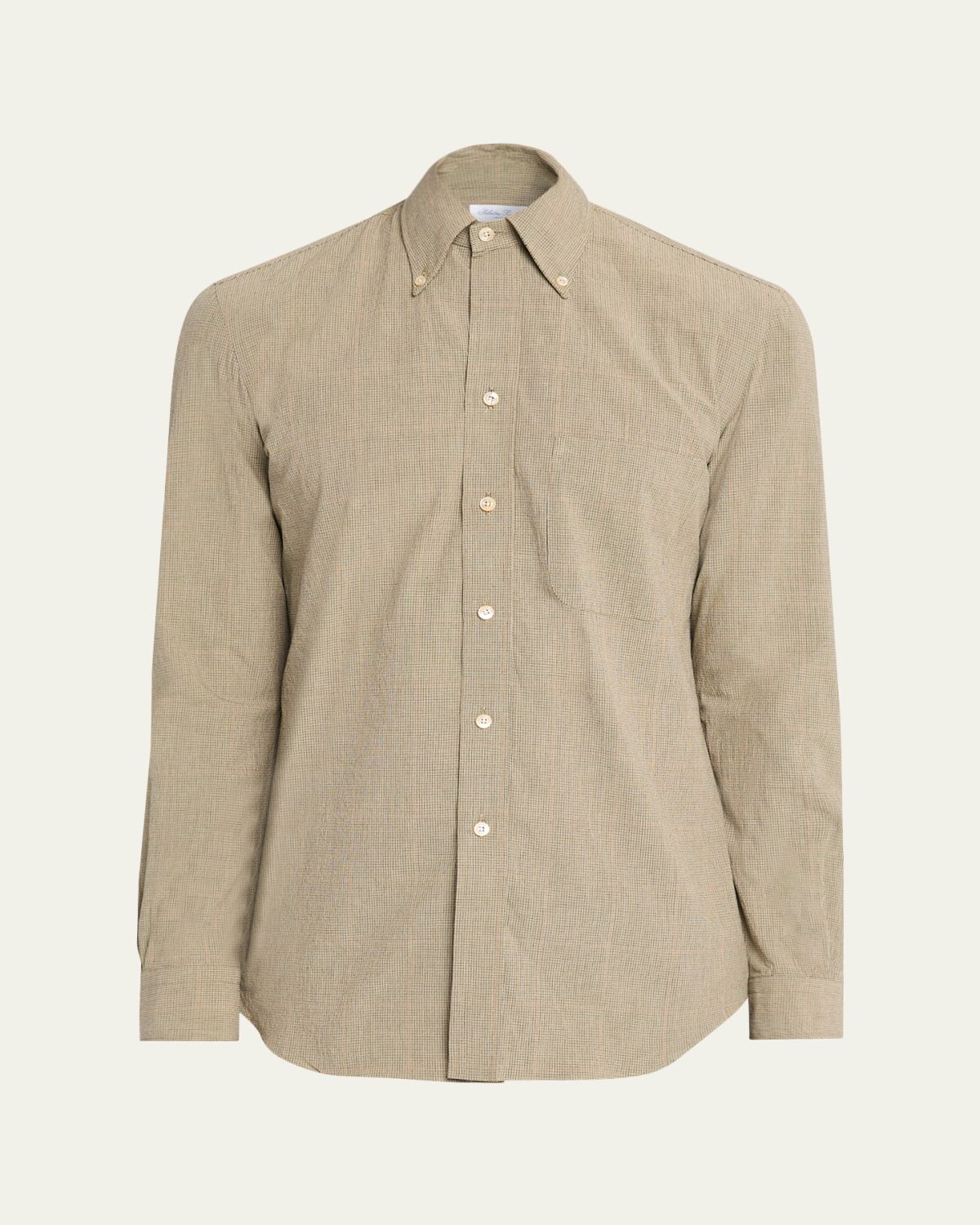 Salvatore Piccolo Men 's Cotton Micro-Grid Check Button-Down Shirt