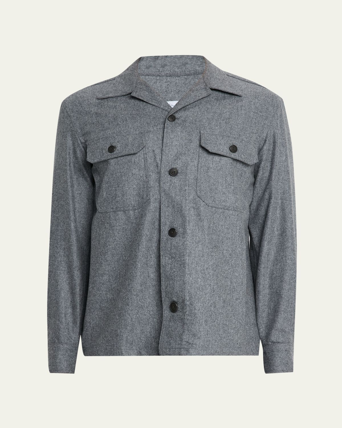 Salvatore Piccolo Men's Wool Double-Pocket Overshirt