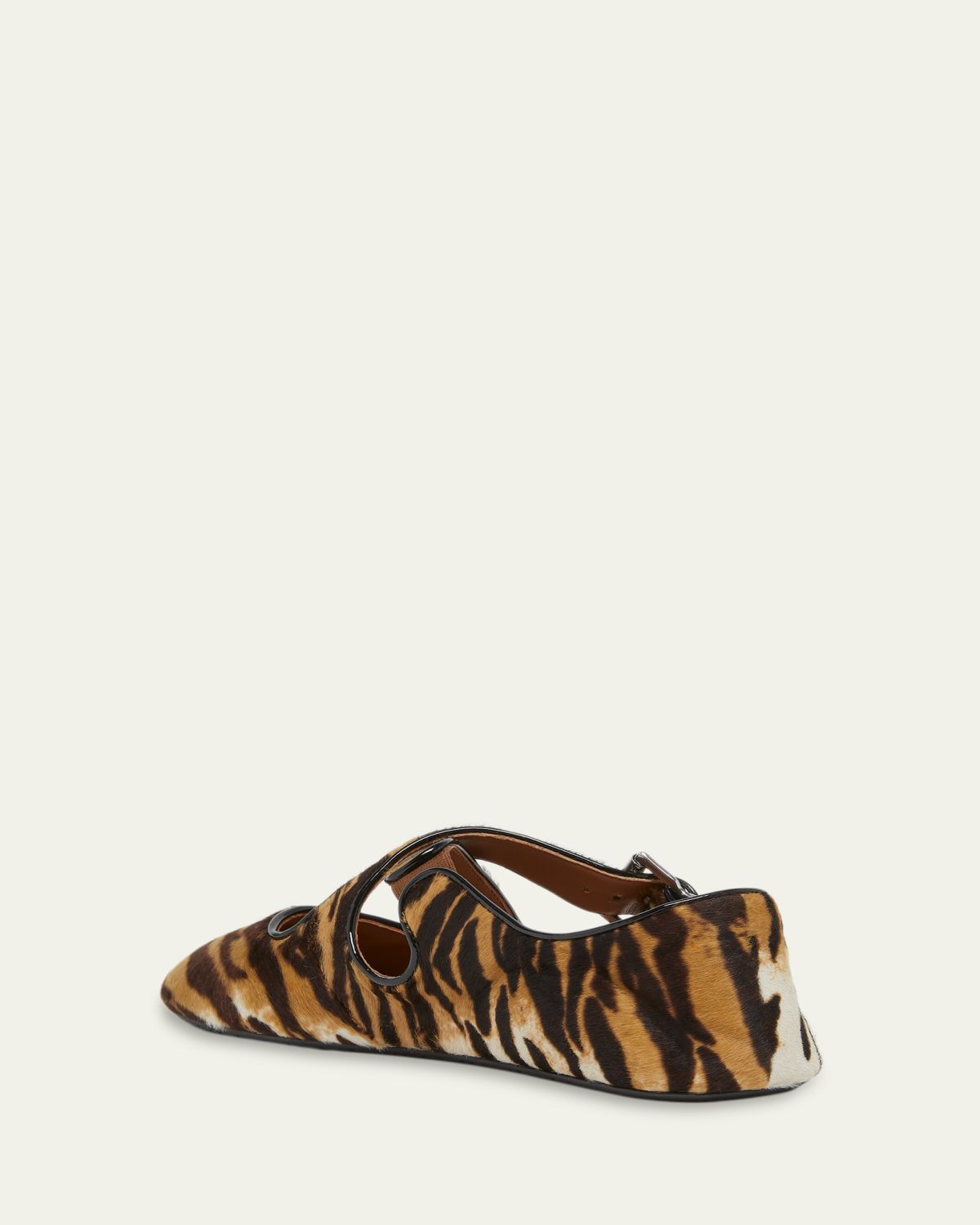 ALAIA Crisscross Tiger Calf Hair Ballerina Flats | Thumbnail 4