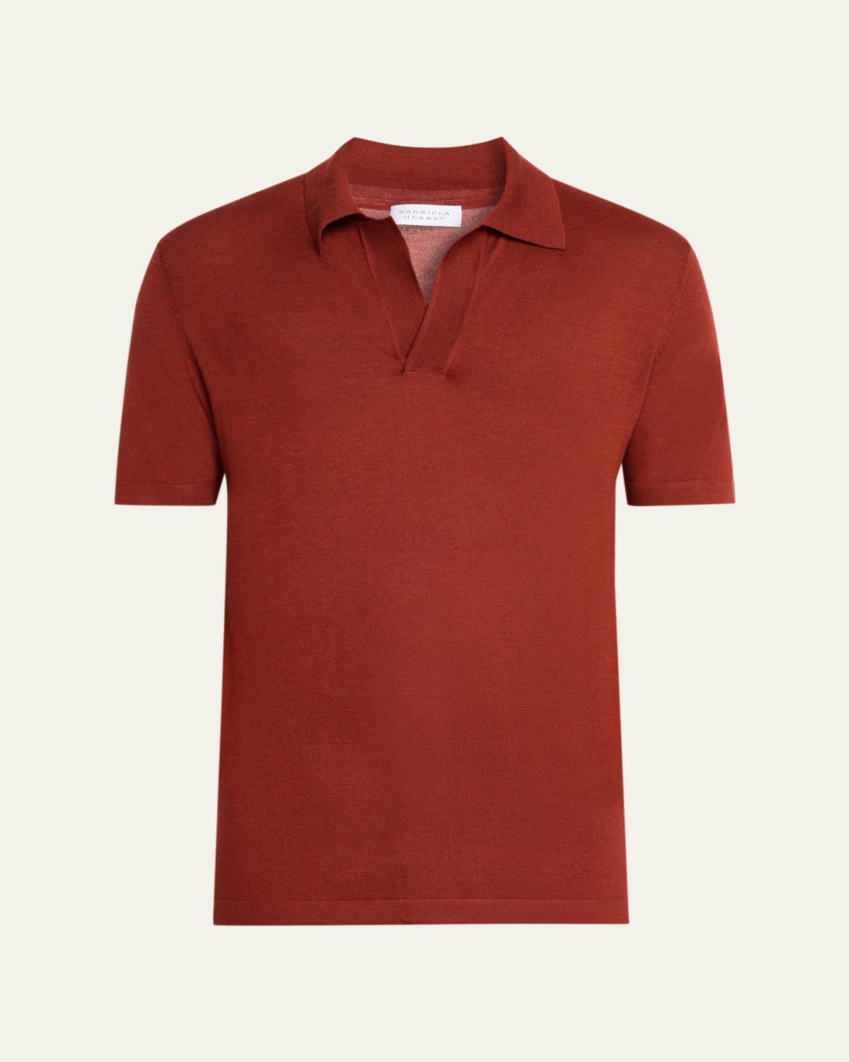 Gabriela Hearst en's Stendhal Cashmere Silk Short-Sleeve Polo Shirt