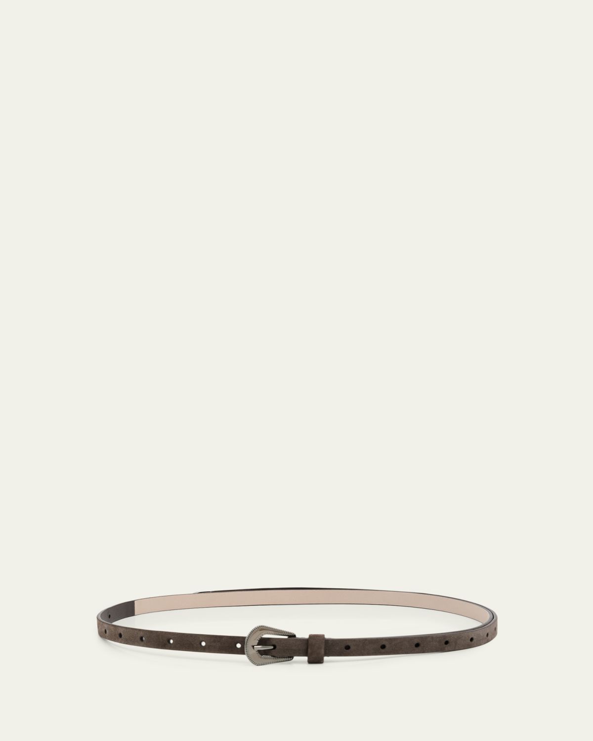 Brunello Cucinelli Suede Carved Leather Belt