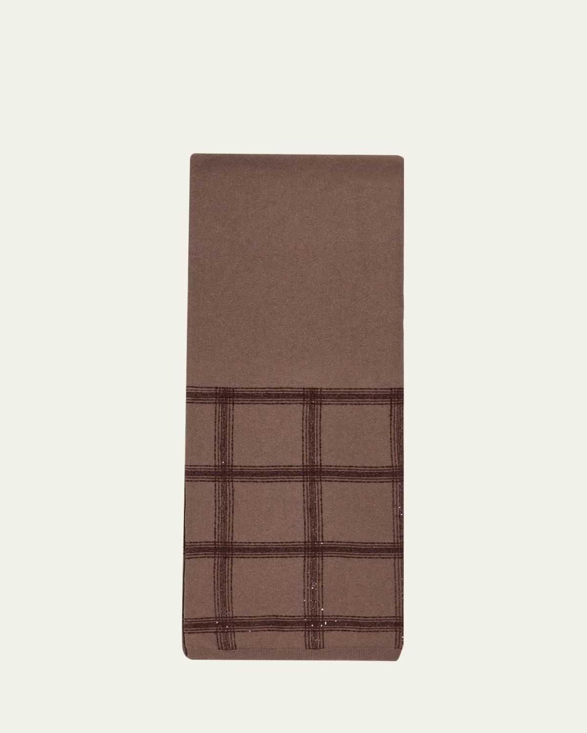 Brunello Cucinelli Sequined Check Wool Cashmere Scarf