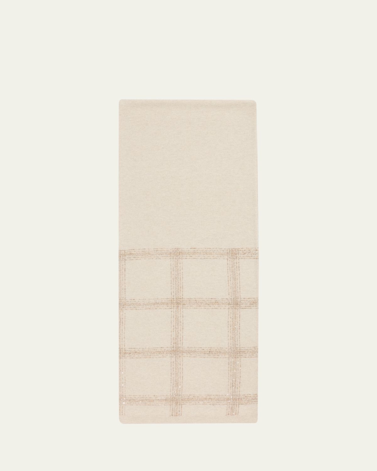 Brunello Cucinelli Sequined Check Wool Cashmere Scarf | Thumbnail 5 Brunello Cucinelli Sequined Check Wool Cashmere Scarf | Thumbnail 5