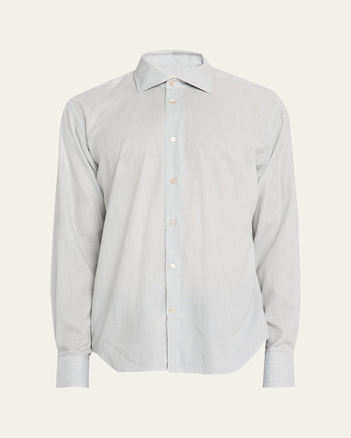 Maurizio Baldassari Men's Classic Fit Micro-Check Cotton Sport Shirt