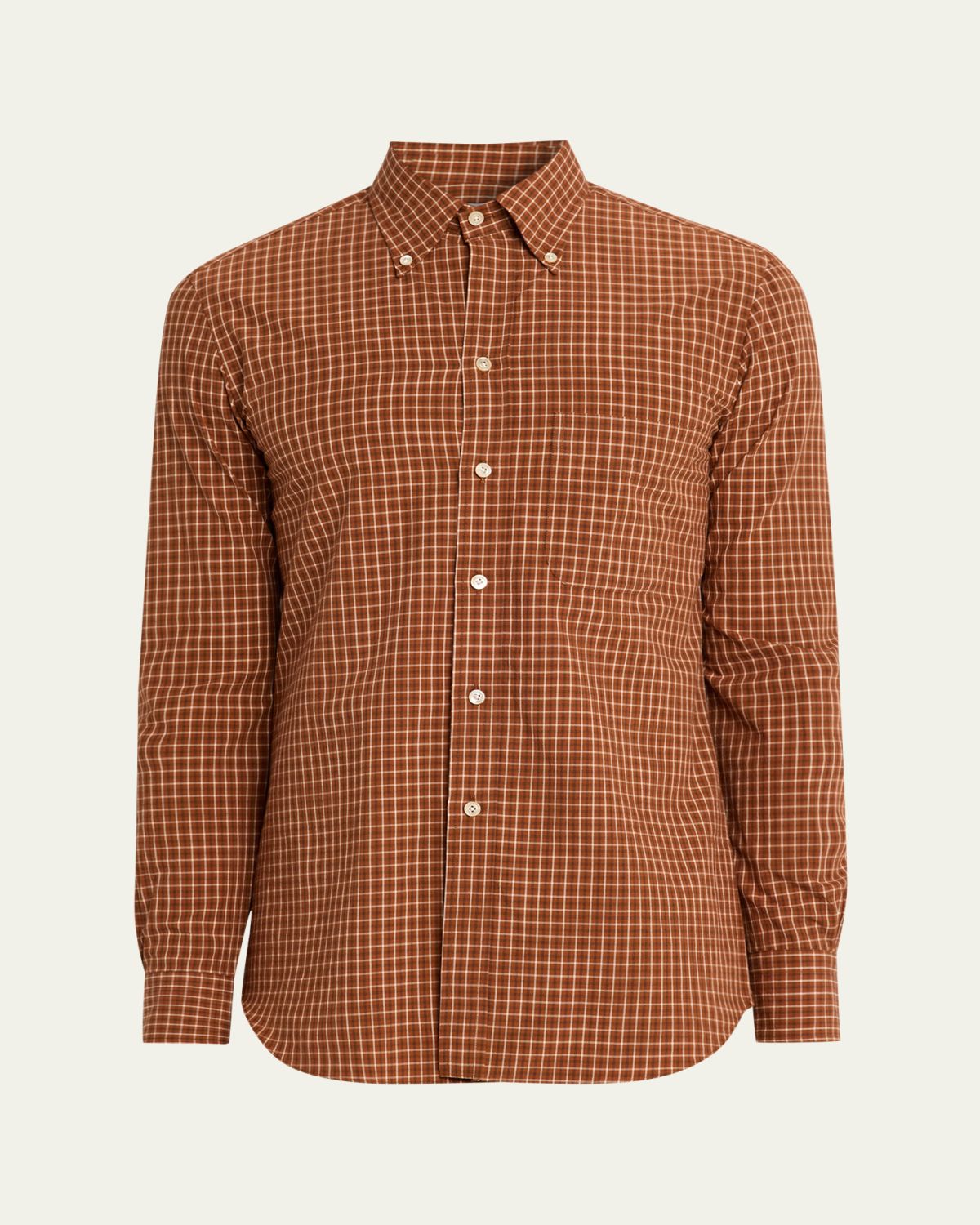 Salvatore Piccolo Men's Cotton Windowpane Plaid Sport Shirt