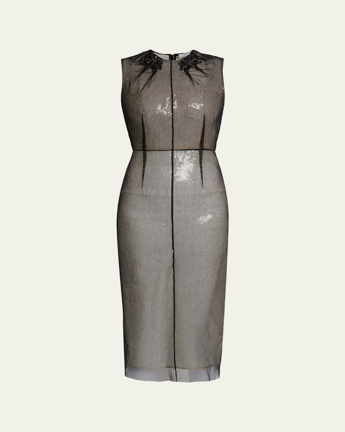 Erdem Embellished Organza Sleeveless Sequin Midi Dress