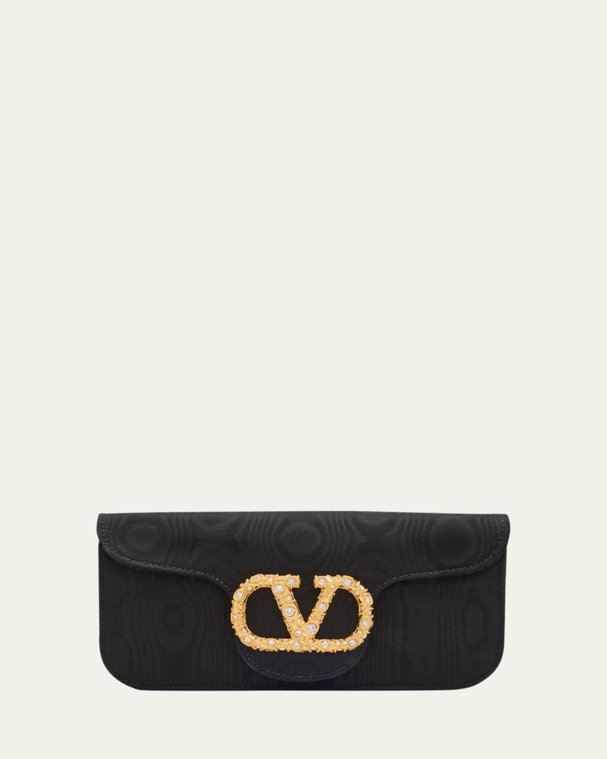 Valentino Garavani Loco Moire Clutch with Jewel VLogo