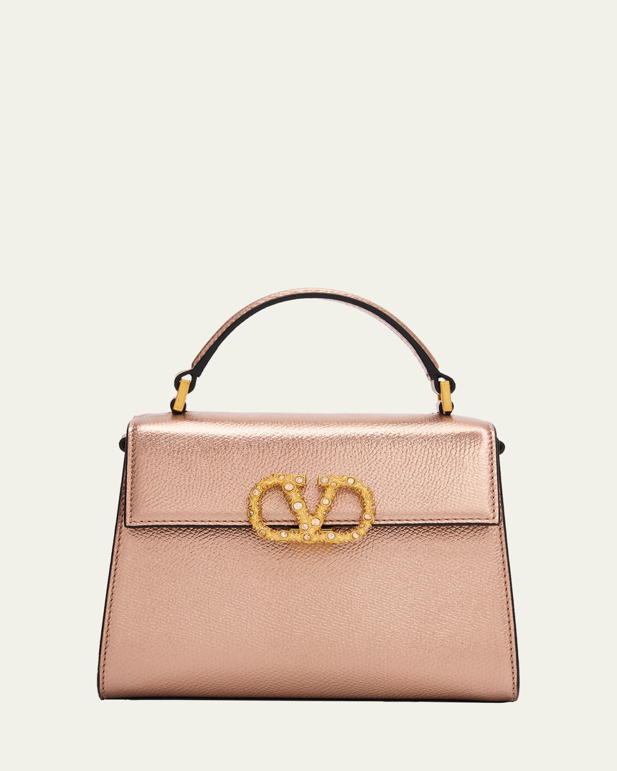 Valentino Garavani VSLING Mini Laminated Leather Top-Handle Bag