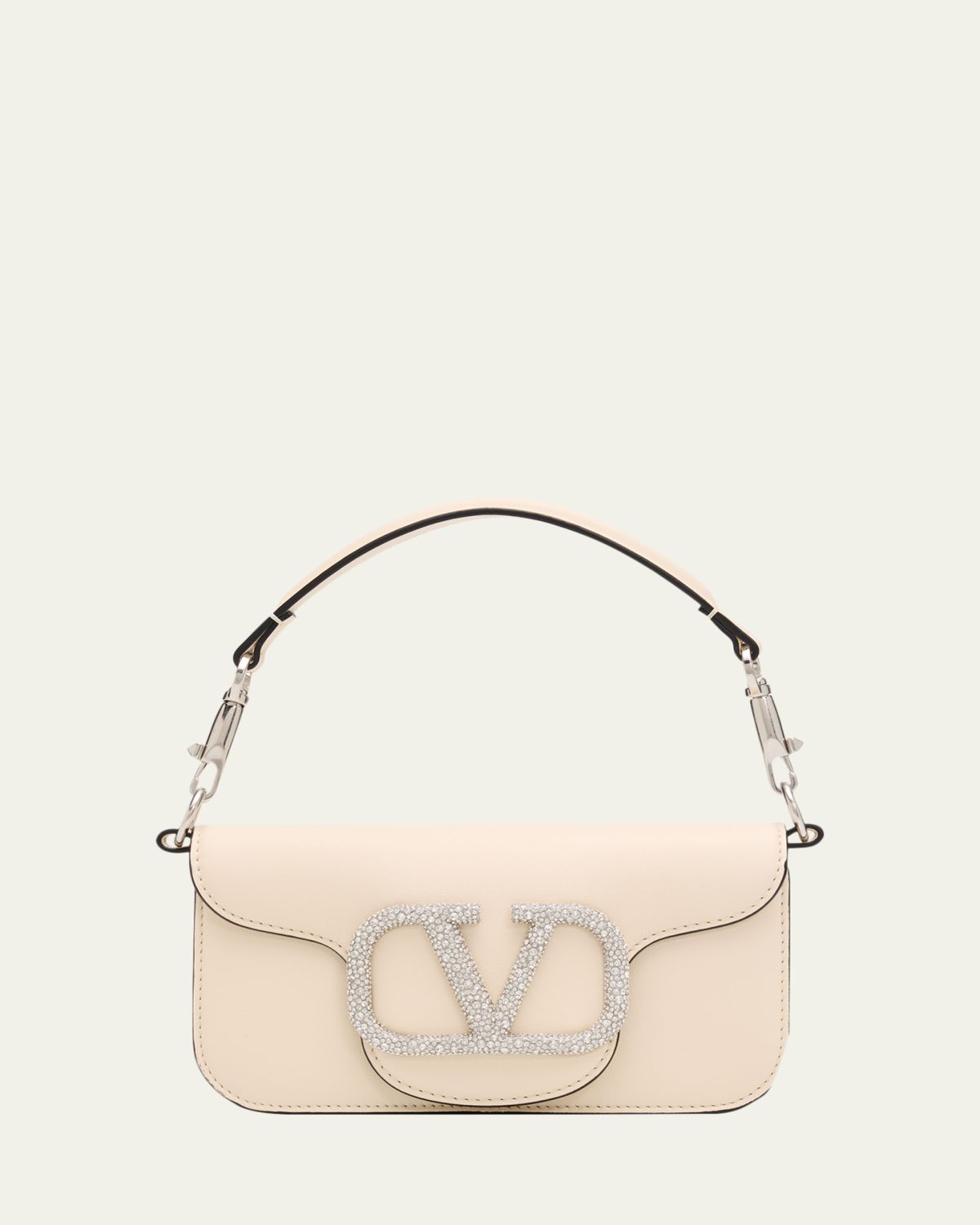 Valentino Garavani Loco Small Leather Top-Handle Bag with Jewel VLogo
