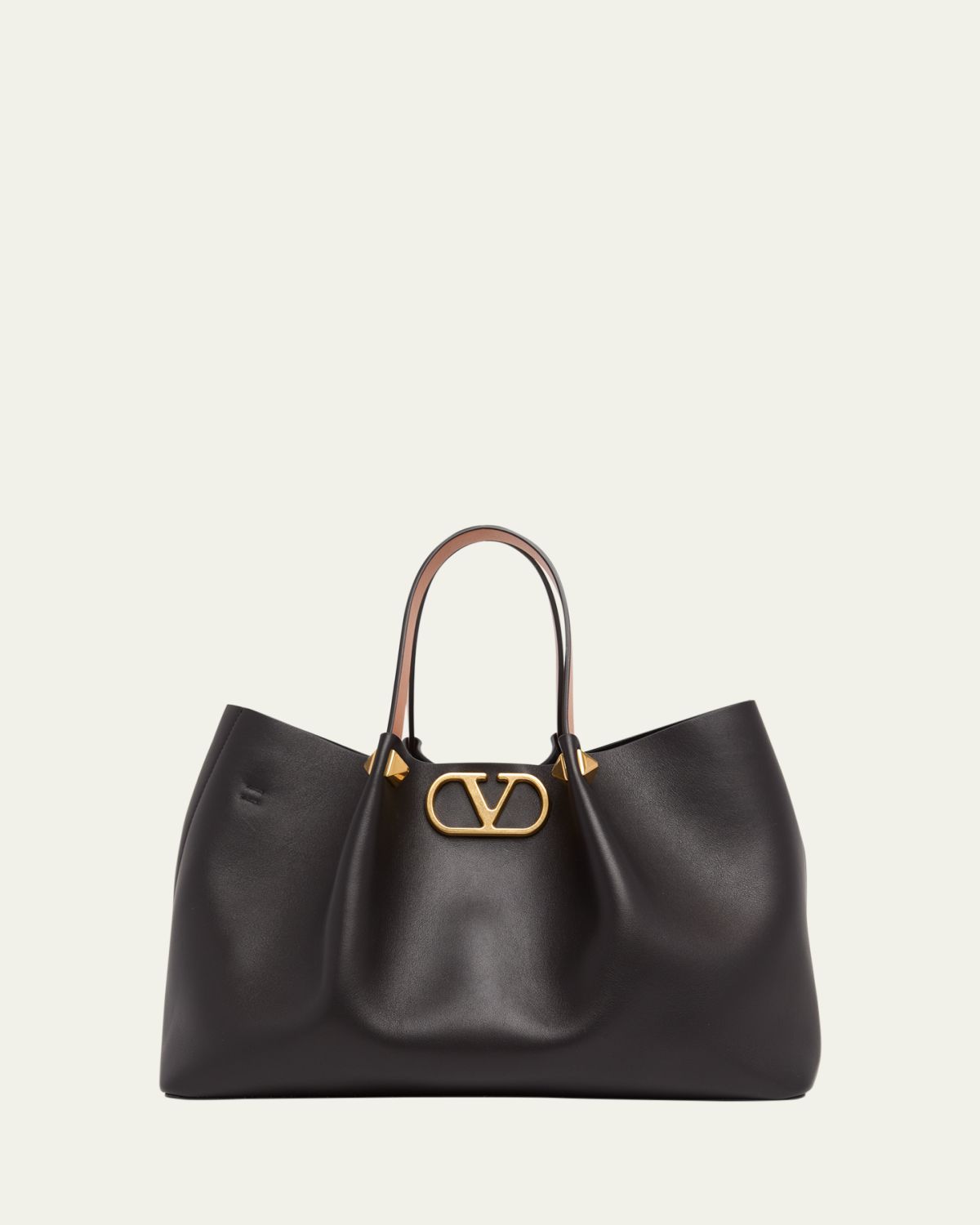 Valentino Garavani Medium Pleated Rockstud Leather Tote Bag | Thumbnail 6