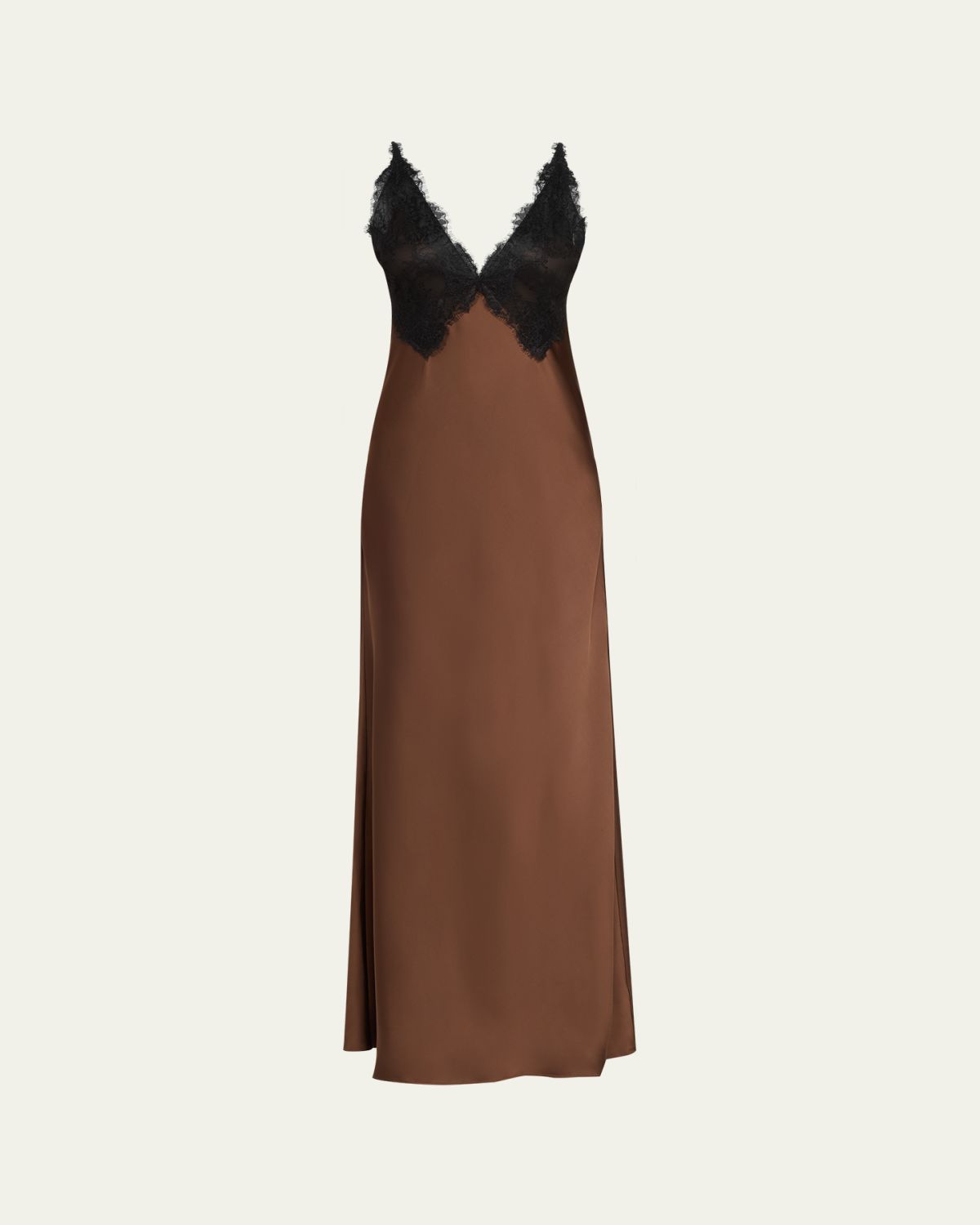 LoveShackFancy Iridia Satin Maxi Slip Dress
