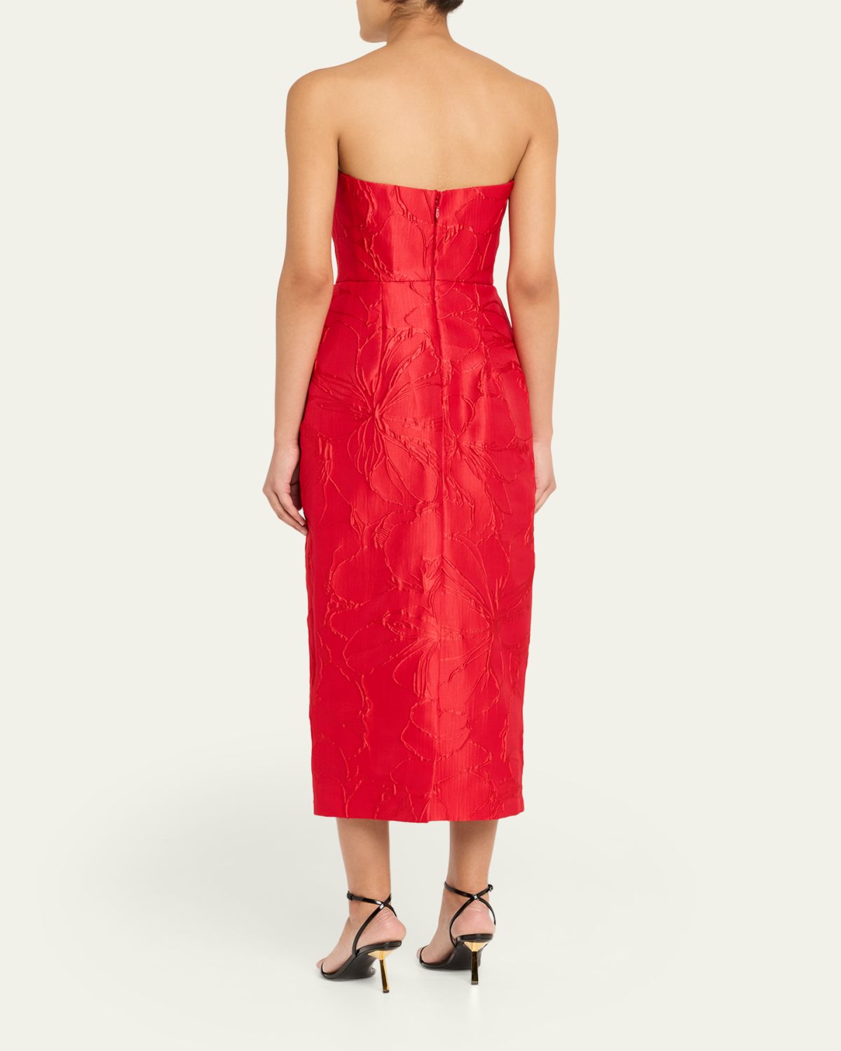Cinq  Sept Agnes Poplin Bow-Strap Midi-Dress - Cherry Rose | ...