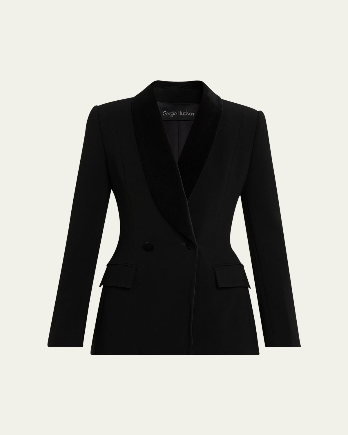 Sergio Hudson Velvet Shawl Collar Tuxedo Blazer