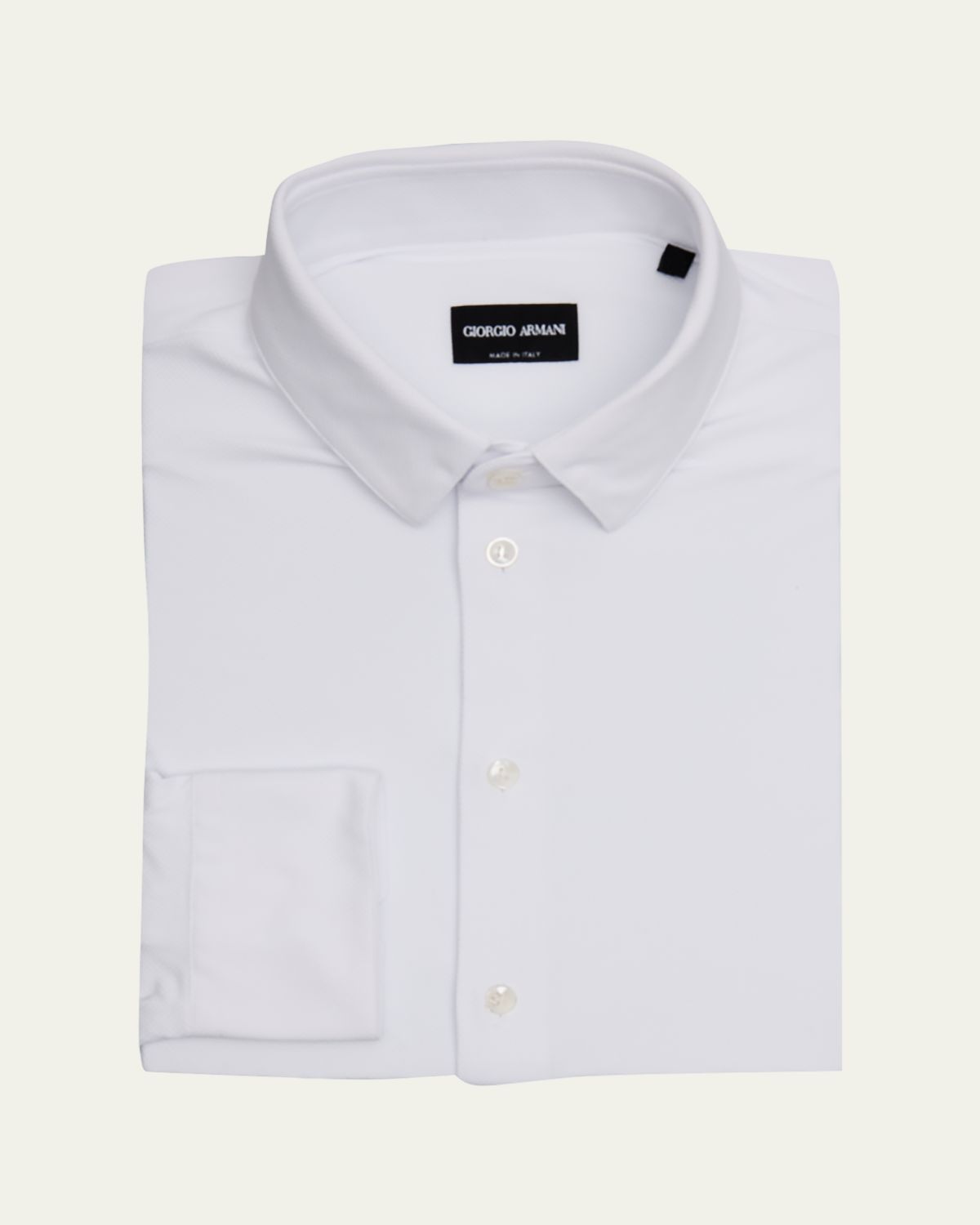 Giorgio Armani Men's Cotton and Nylon Micro-Jacquard Dress Shirt