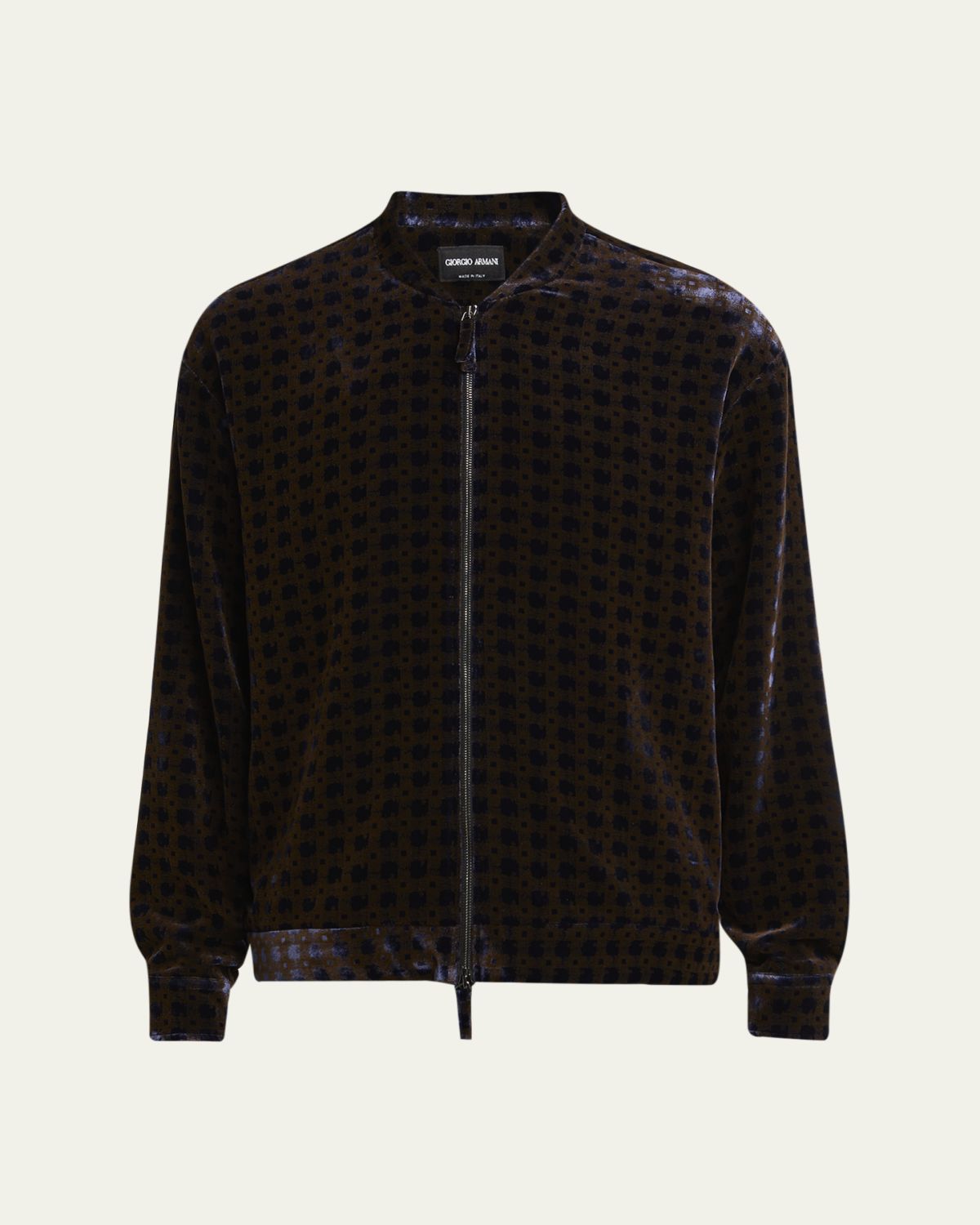 Giorgio Armani Men's Velvet Pattern Blouson Jacket