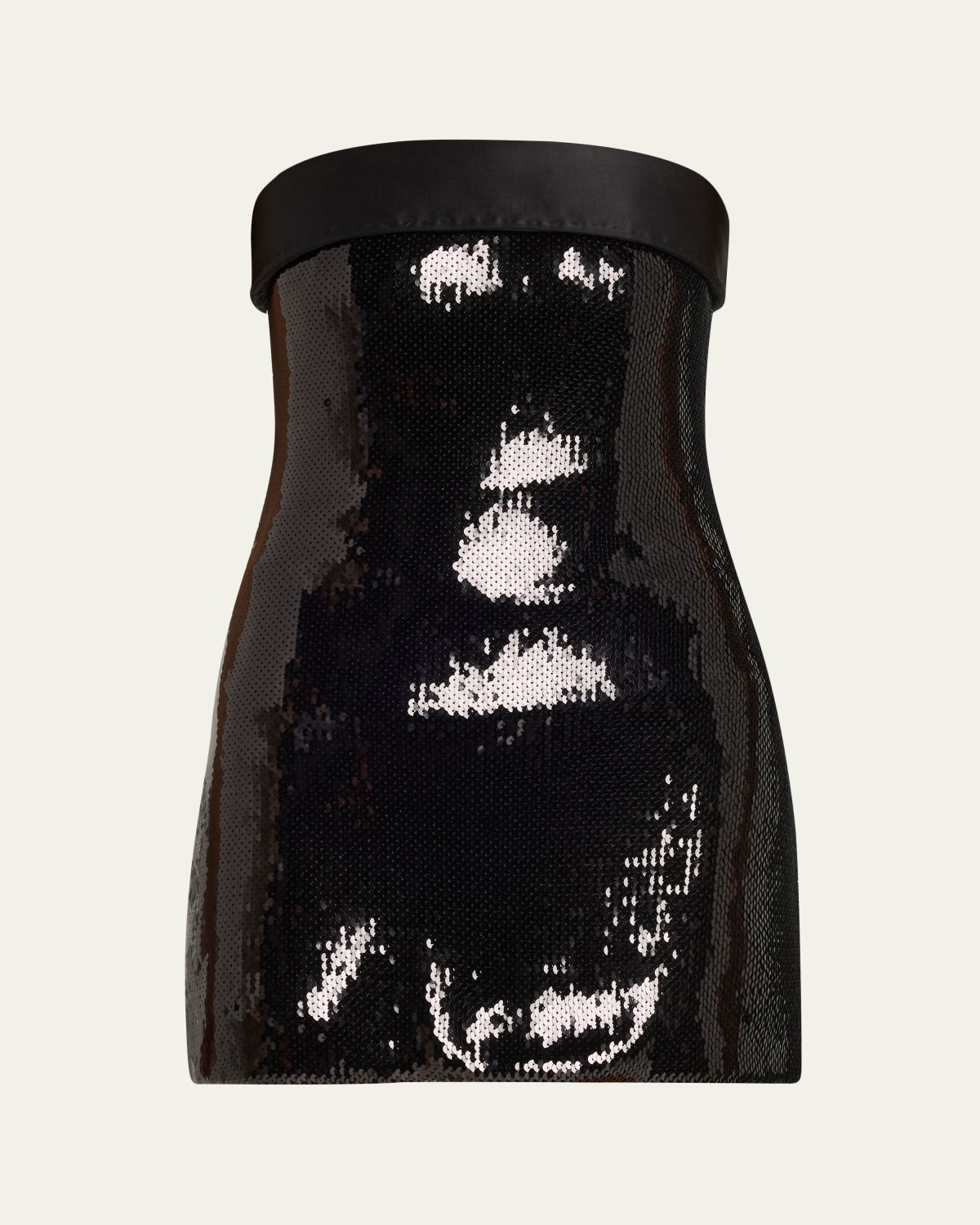 Sergio Hudson Strapless Sequined Mini Dress
