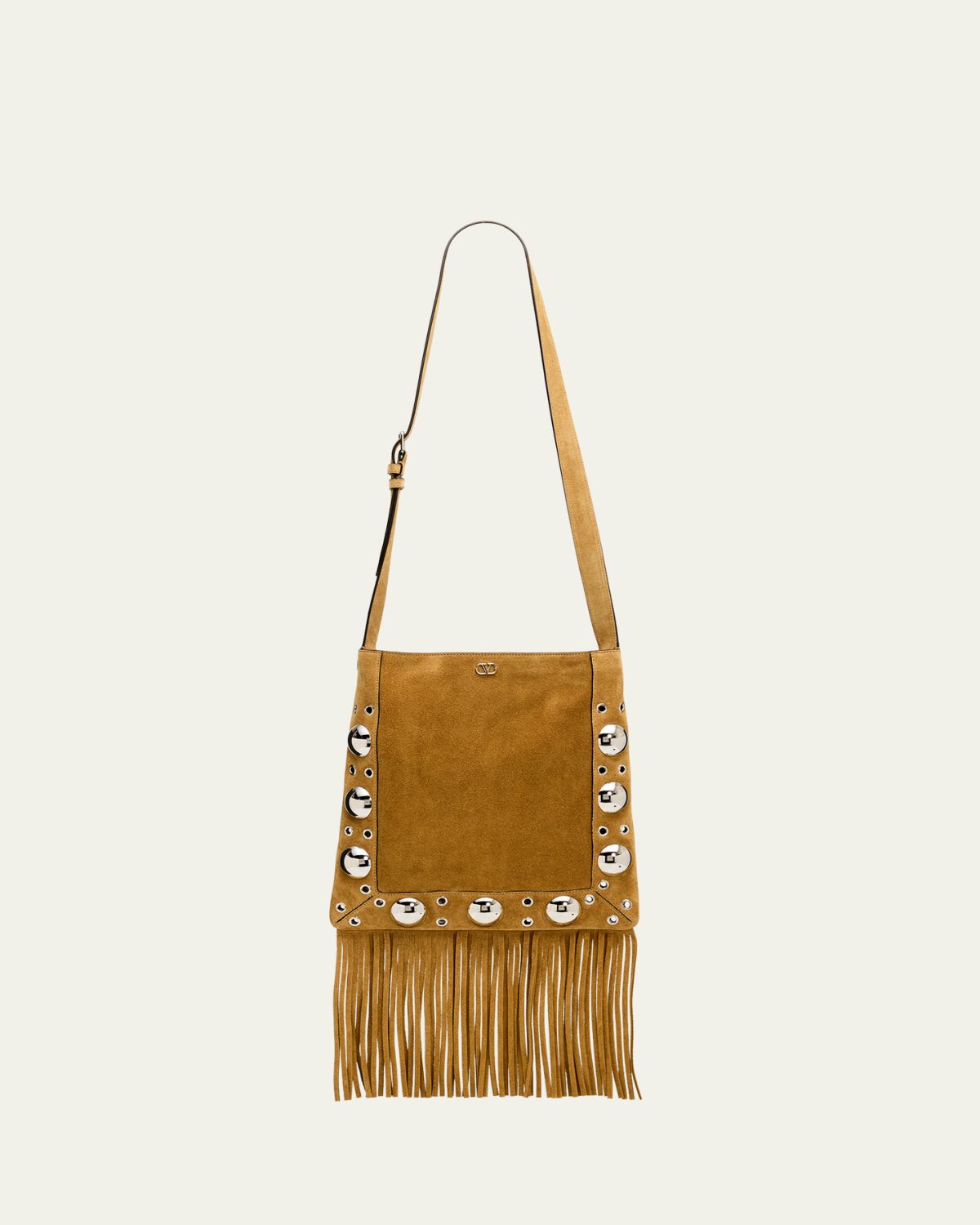 Valentino Garavani Nellcote Studded Fringe Suede Crossbody Bag