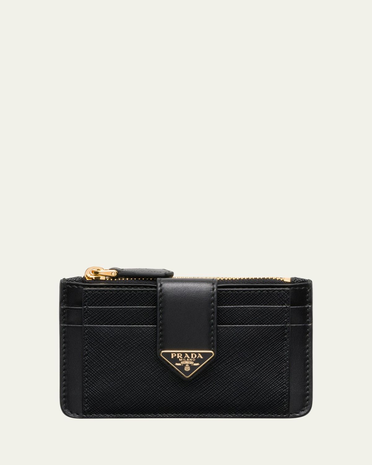 Prada Saffiano & Smooth Leather Card Holder
