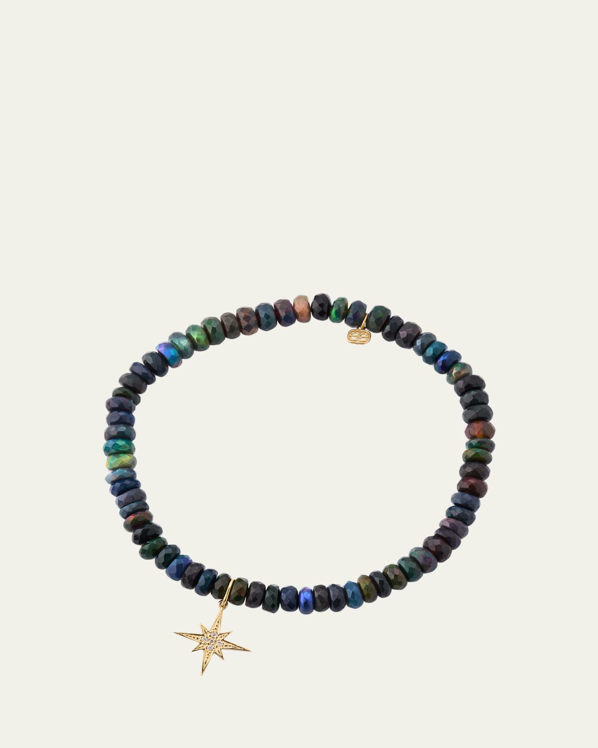 Sydney Evan 14K Gold & Diamond Pave Starburst Charm on Ethiopian Opal Bracelet