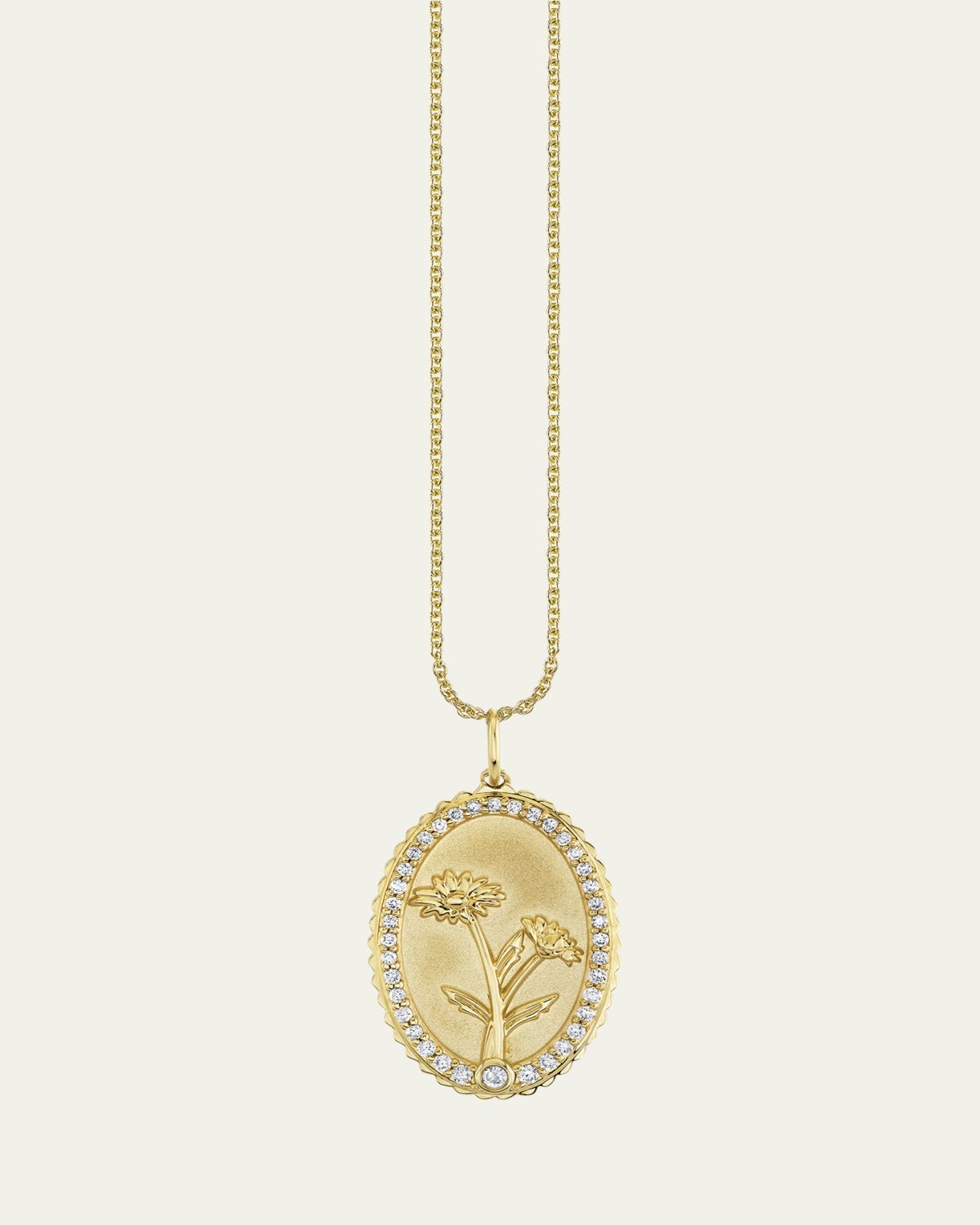Sydney Evan 14K Gold Diamond Birth Flower Charm Necklace, April