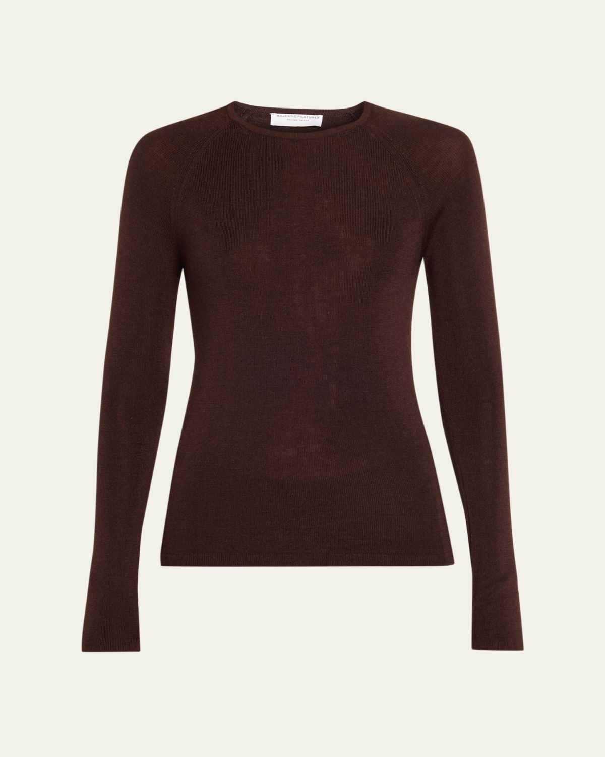 Majestic Filatures Crewneck Micro Rib Knit Wool-Silk T-Shirt