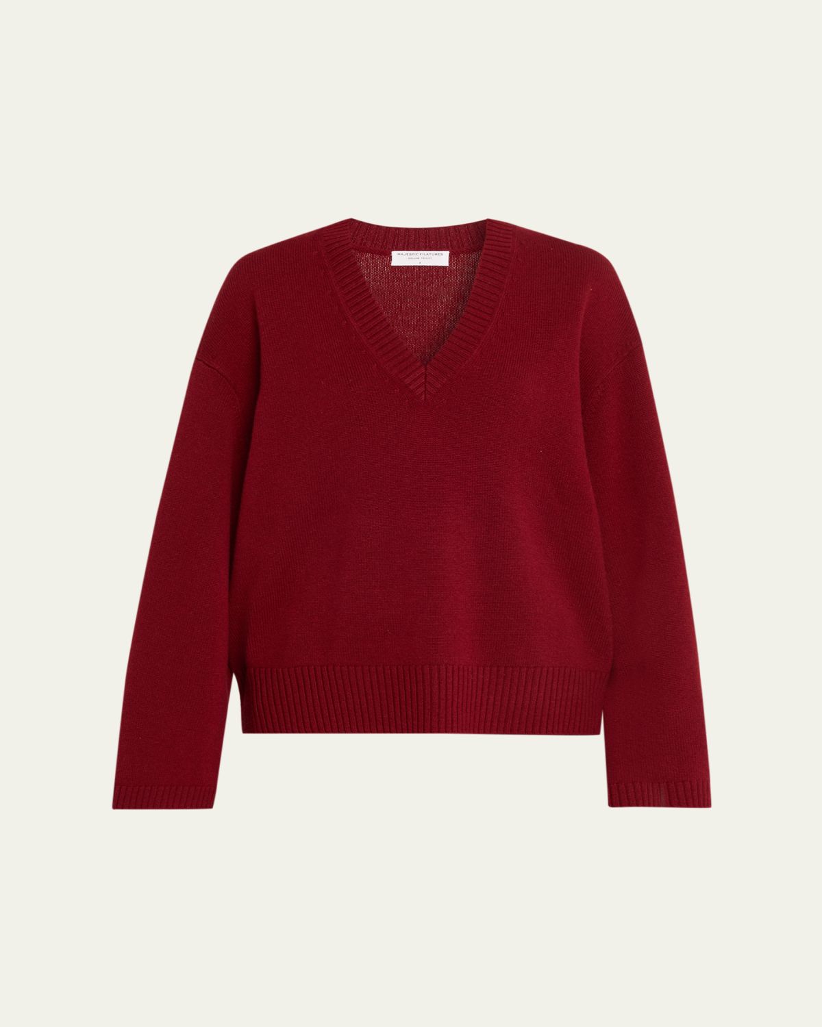 Majestic Filatures V-Neck Relaxed Merino Wool Sweater