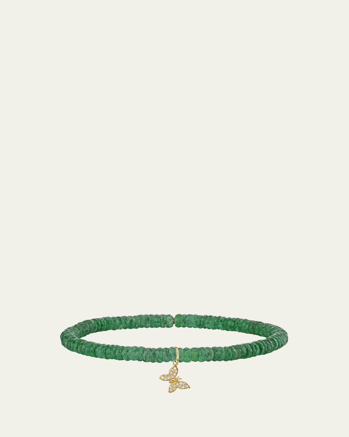 Sydney Evan 14K Diamond Butterfly on Aventurine Bracelet