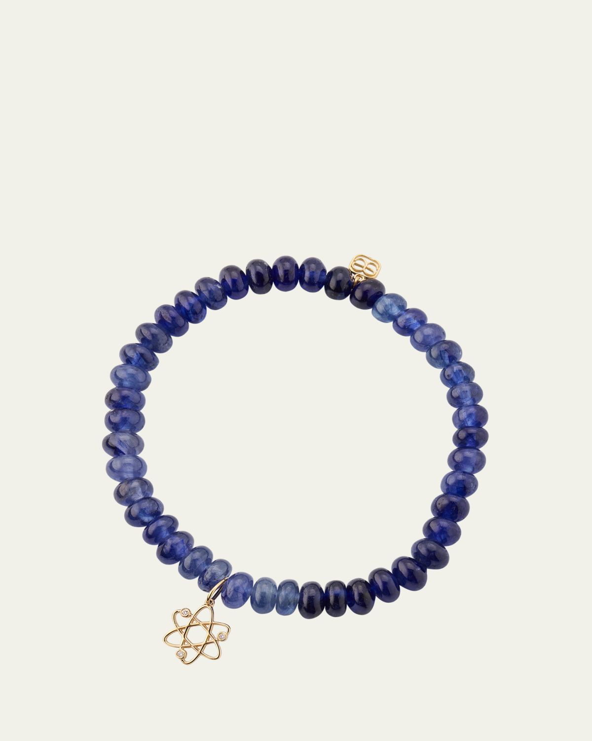 Sydney Evan 14K Diamond Cosmos Charm on Sapphire Stretch Bracelet