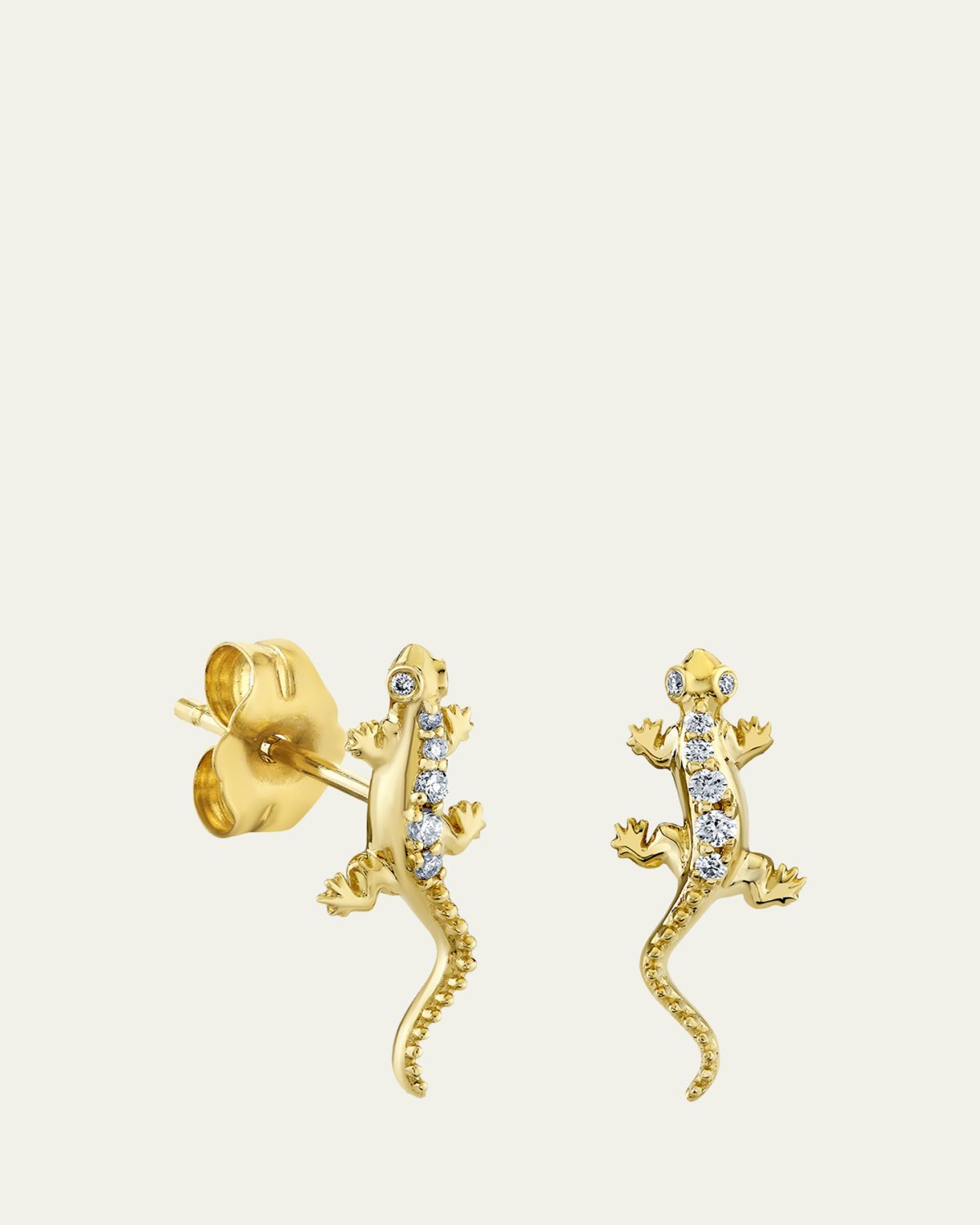 Sydney Evan 14K Yellow Gold Diamond Lizard Stud Earring, Single (Left)