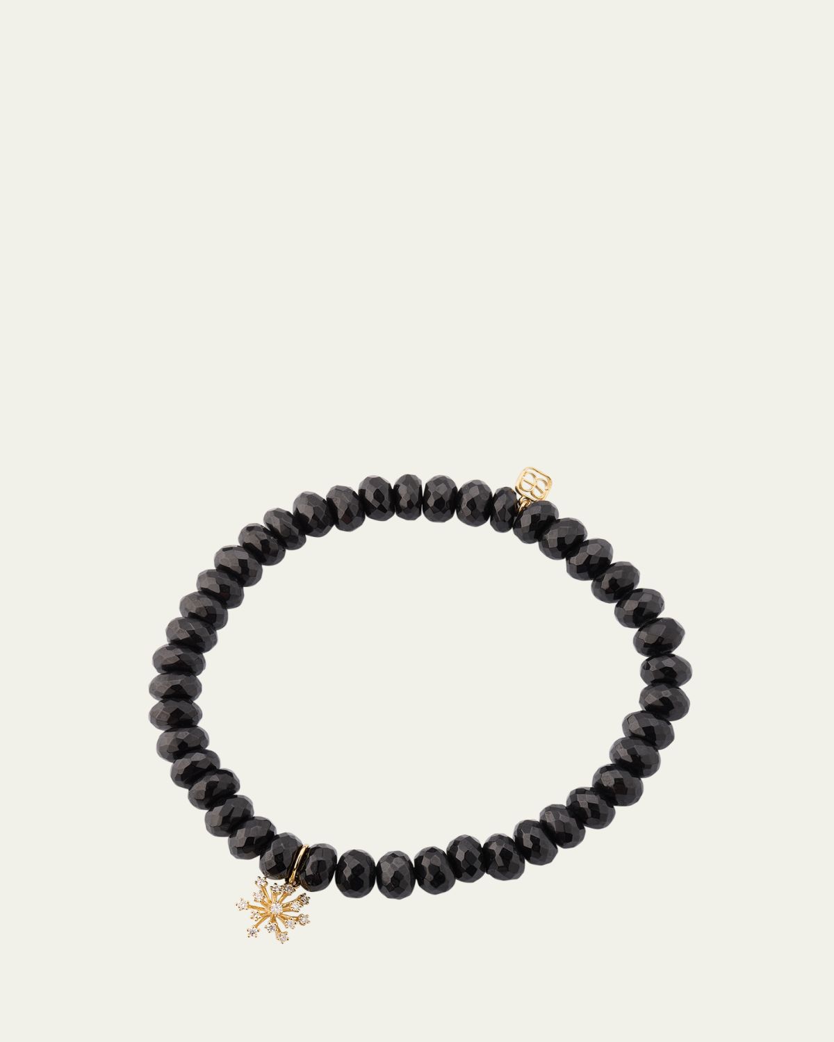 Sydney Evan 14K Gold & Diamond Small Burst Flower on Spinel Beads Bracelet
