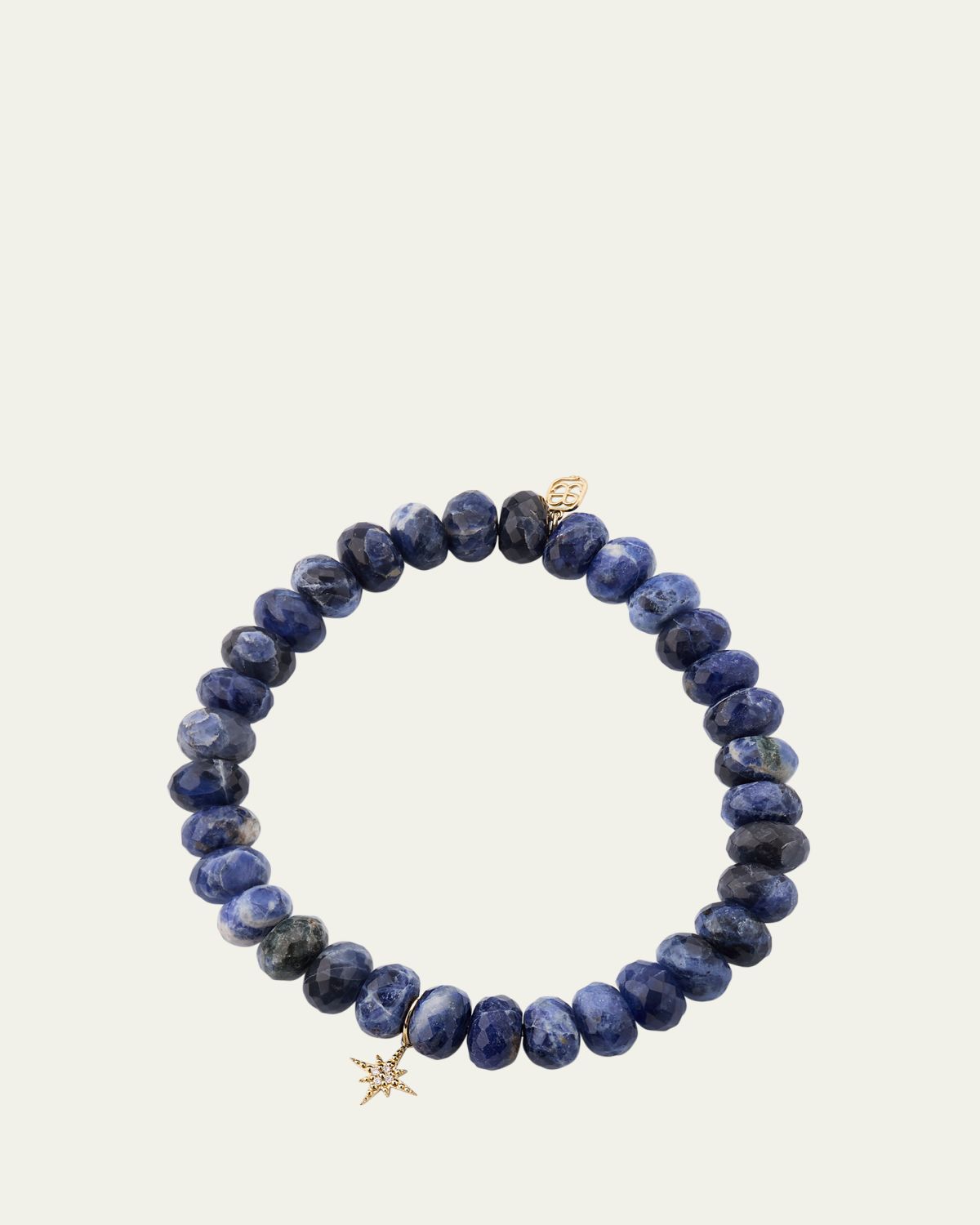 Sydney Evan 14K Diamond Pave Starburst on Sodalite Stretch Bracelet