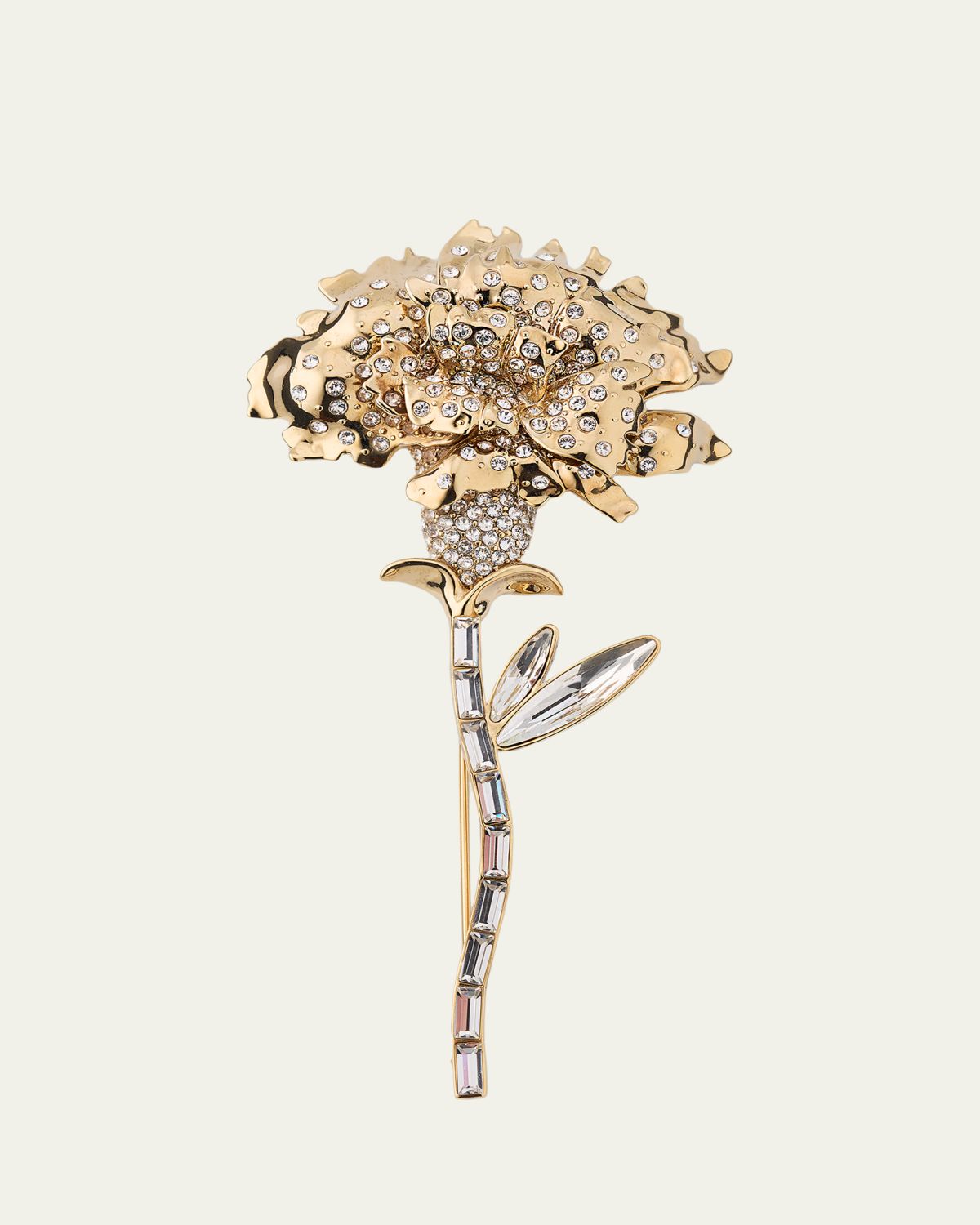 McQueen Crystal Carnation Stem Brooch