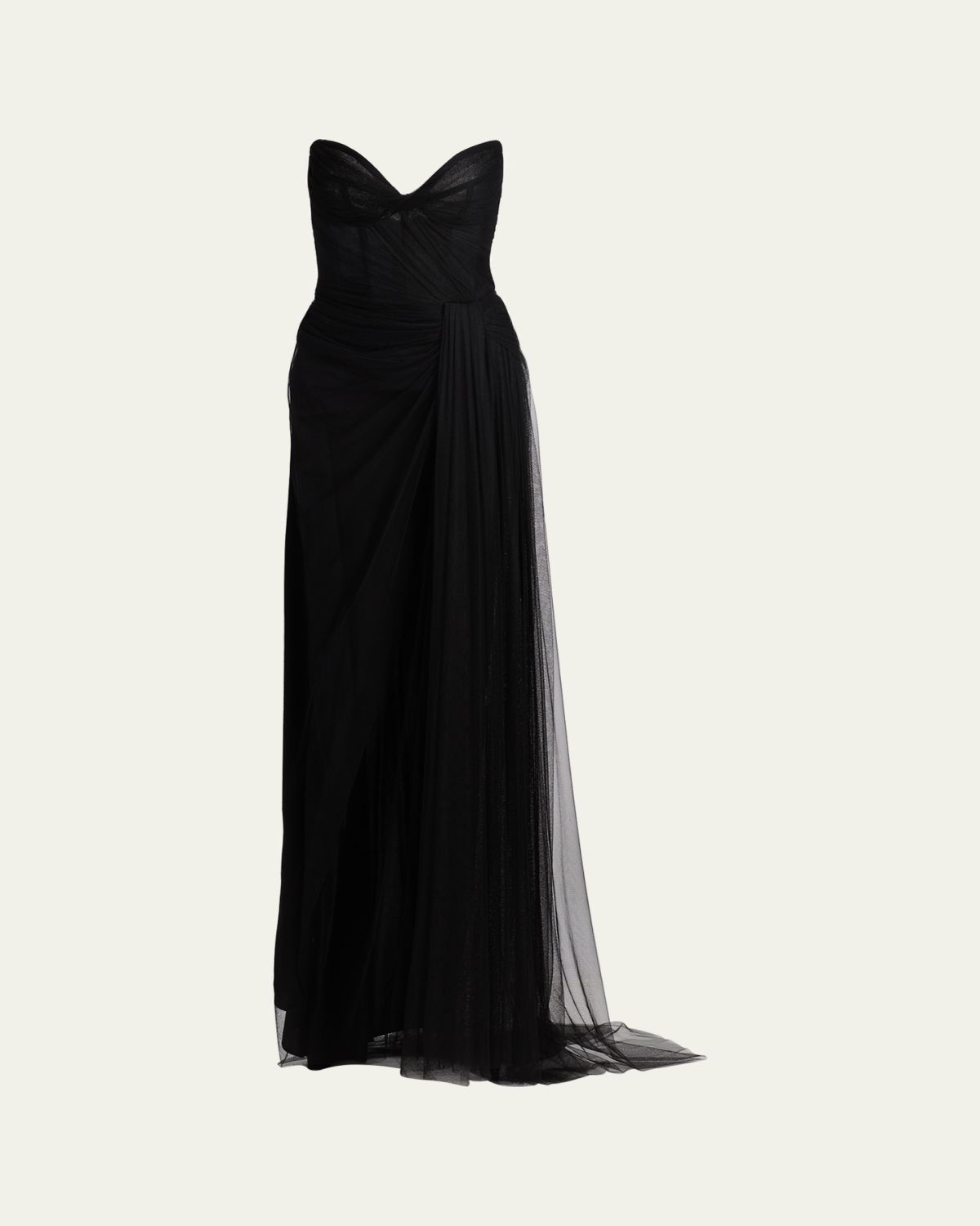 Monique Lhuillier No Wrap Strapless Tulle Gown