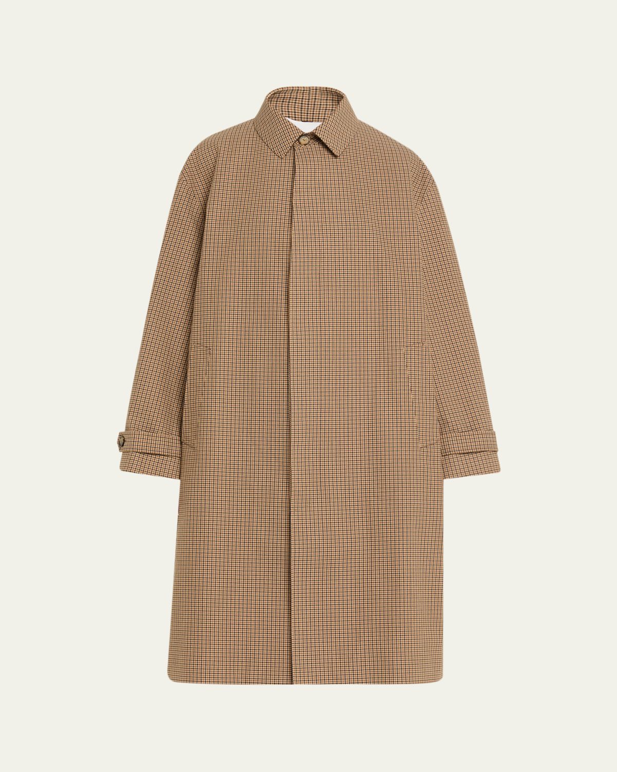 Brandon Maxwell Quinn Houndstooth Single-Breasted Driving Coat