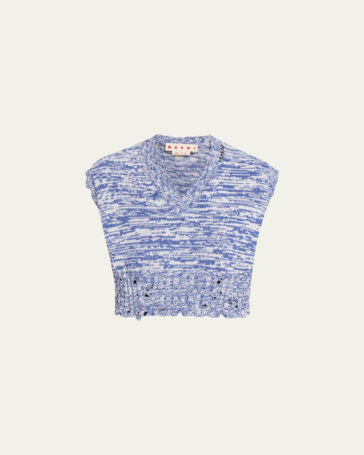 Marni V-Neck Distressed Knit Boxy Vest | Thumbnail 6 Marni V-Neck Distressed Knit Boxy Vest | Thumbnail 6